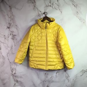 Guess Vintage Puffer Coat Size 1X Plus Down Jacket Yellow Y2K